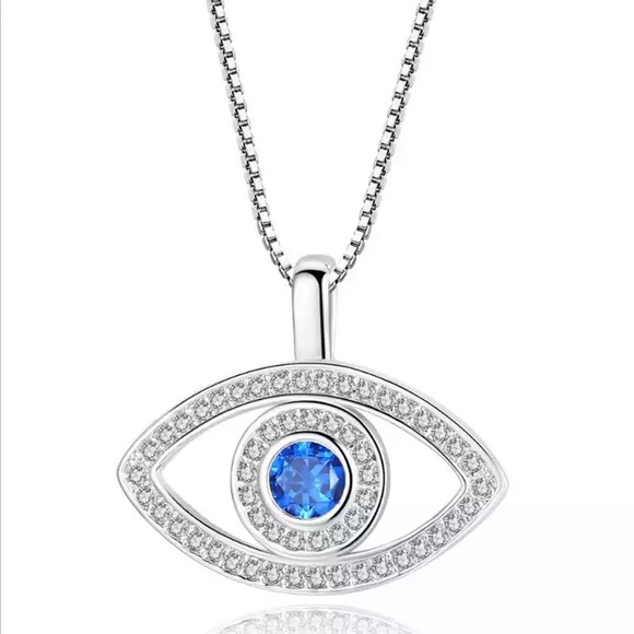 EVIL EYE Pendant Necklace 925 Sterling Silver - Picture 2 of 5
